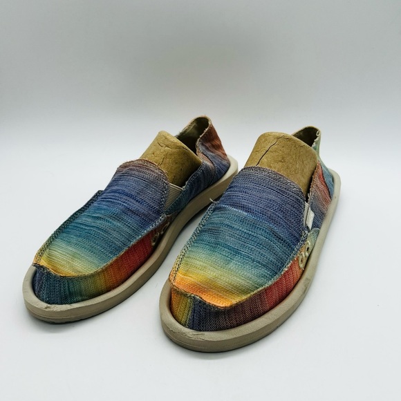 Sanuk Colorful Slip-On Loafers Size 7 - Picture 1 of 10